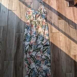 H&M Divided Floral Print Maxi Dress Slit Size 12 Women’s Summer Casual